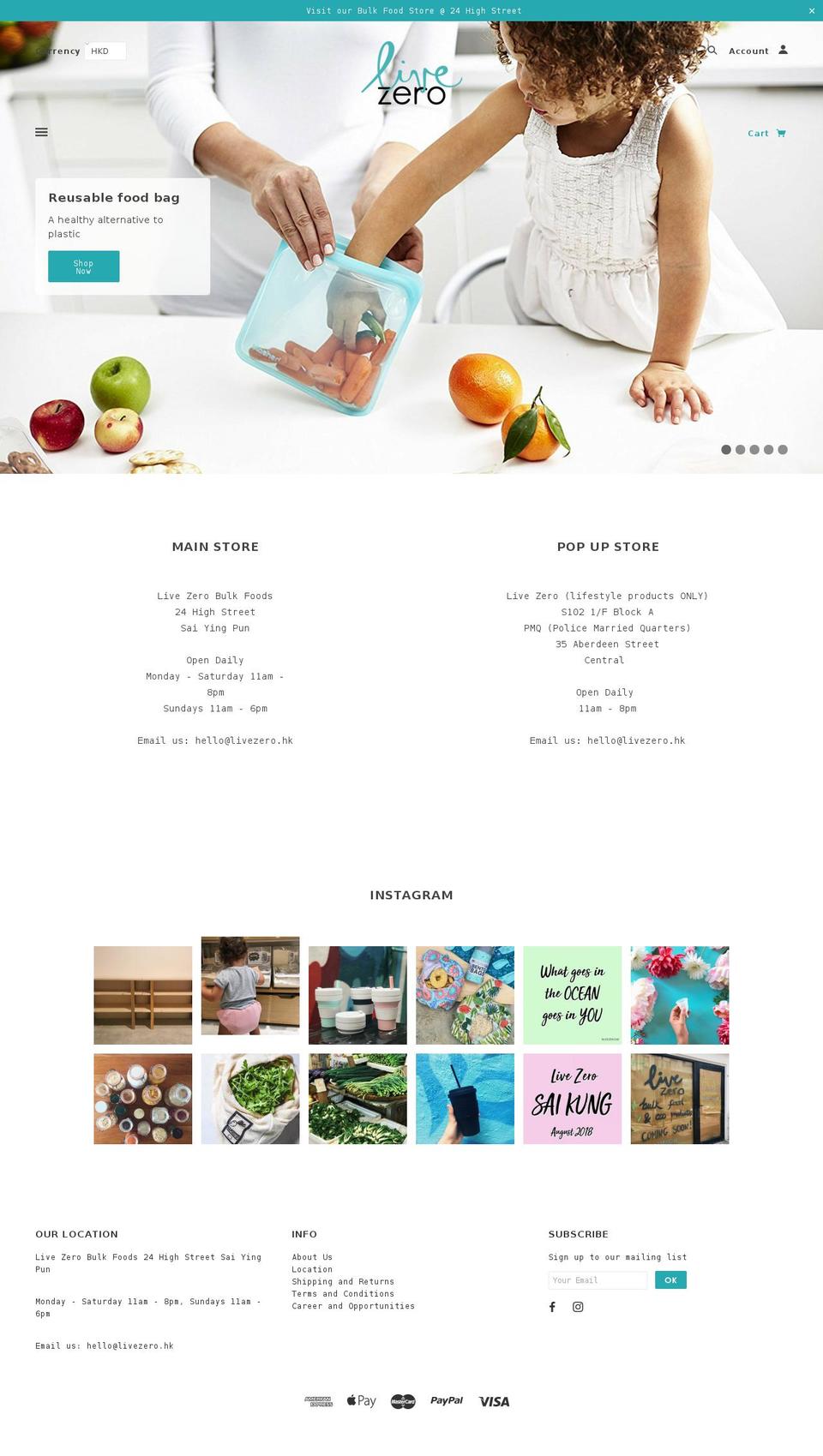 livezero.hk shopify website screenshot