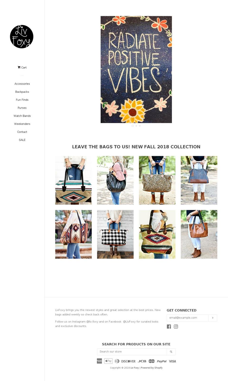 livfoxy.com — Shopify storefront screenshot