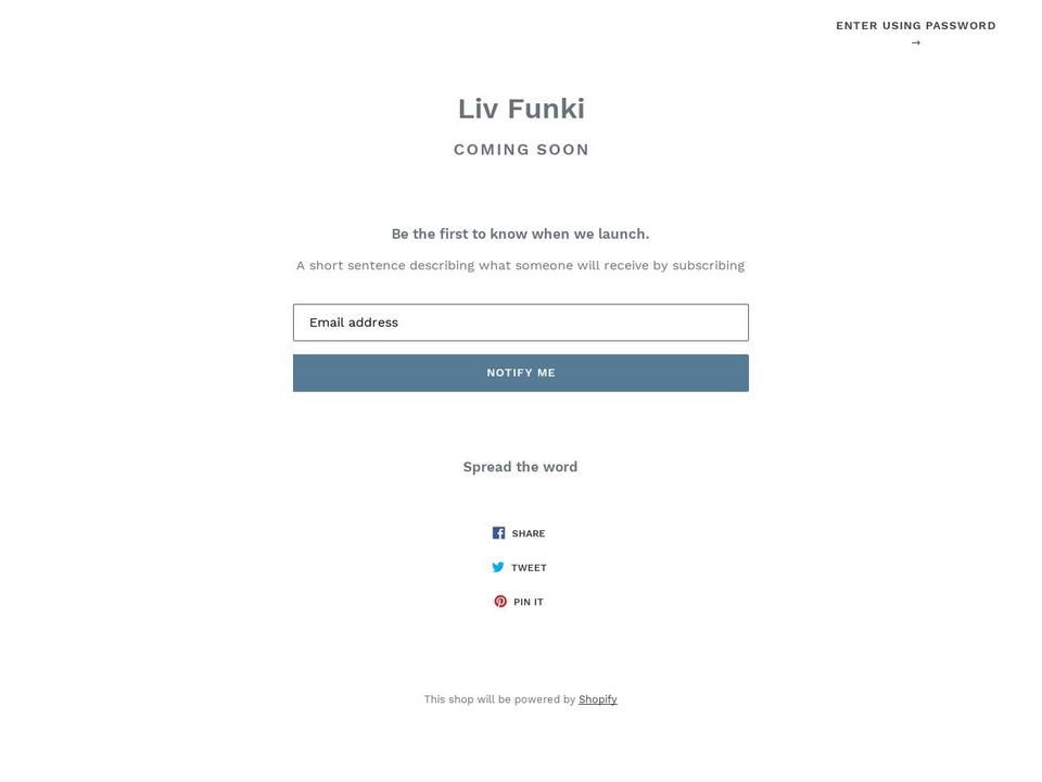 livfunki.com shopify website screenshot