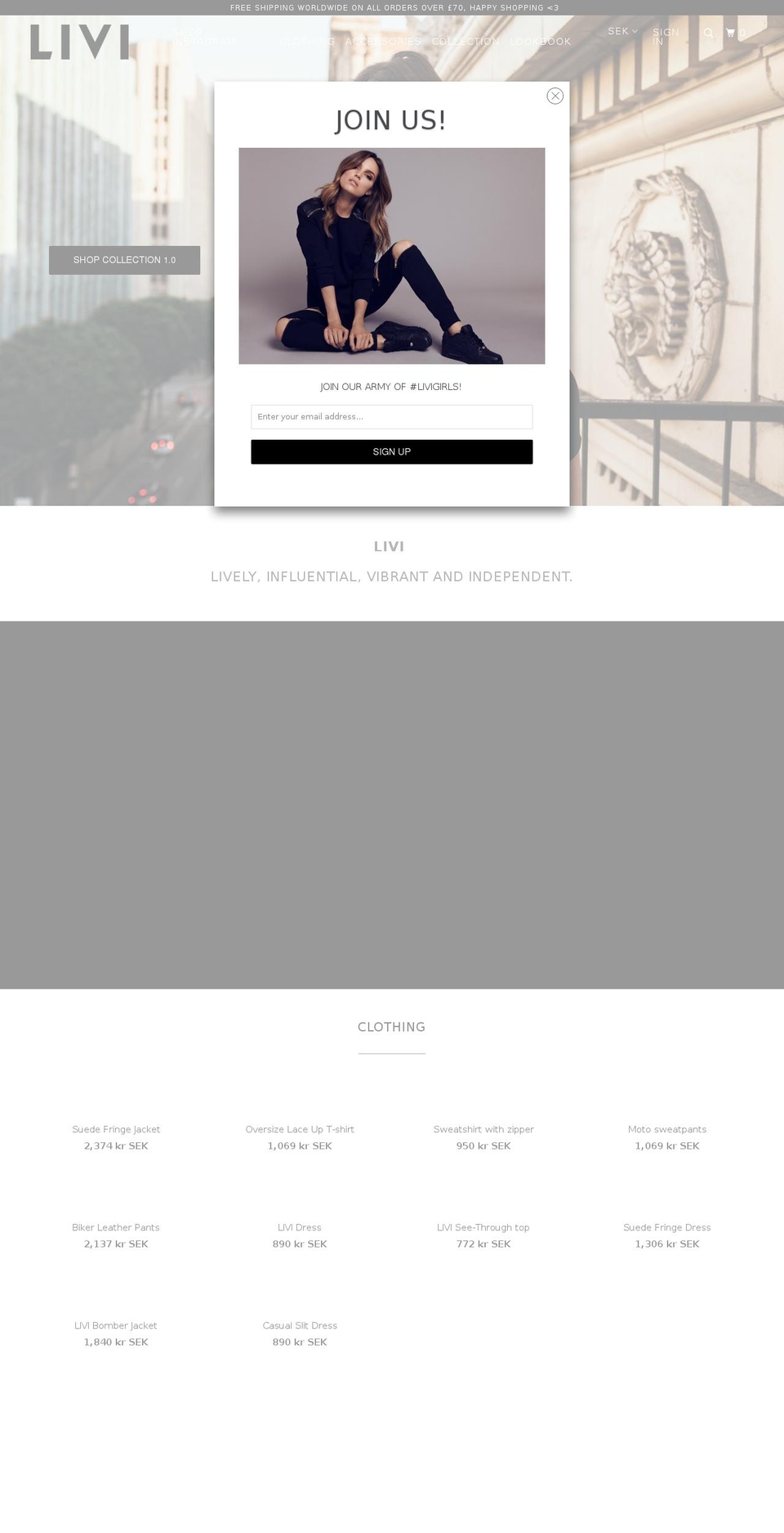 livi-shop.com — Shopify storefront screenshot
