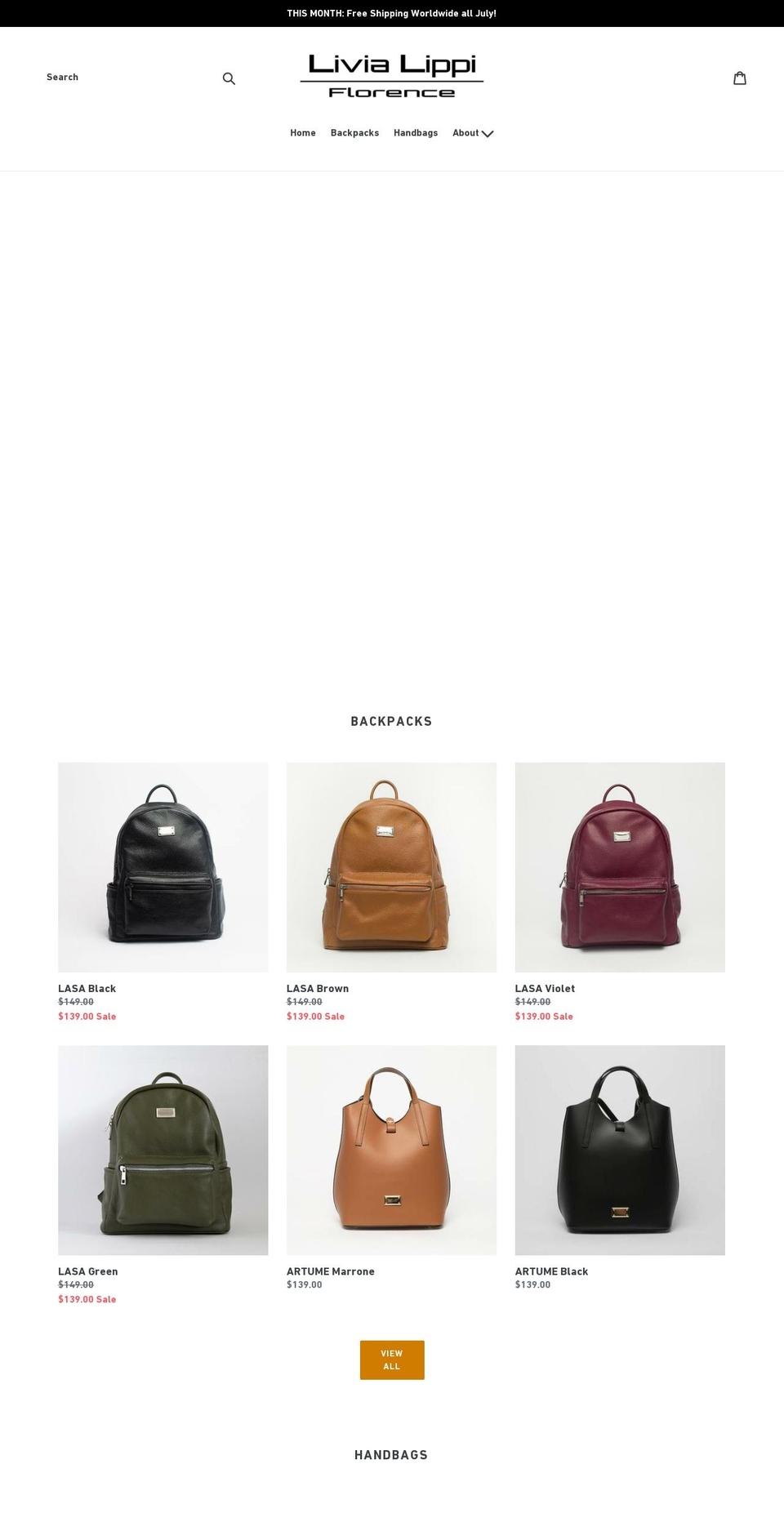 livialippi.com — Shopify storefront screenshot