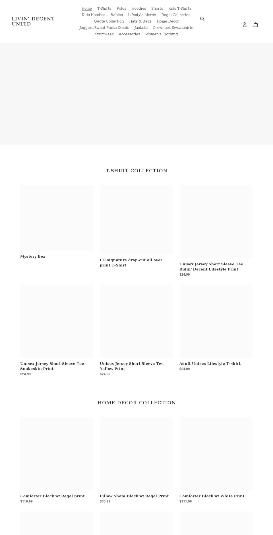 livindecentunltd.com shopify website screenshot