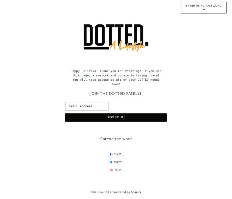 living-dotted.myshopify.com shopify website screenshot