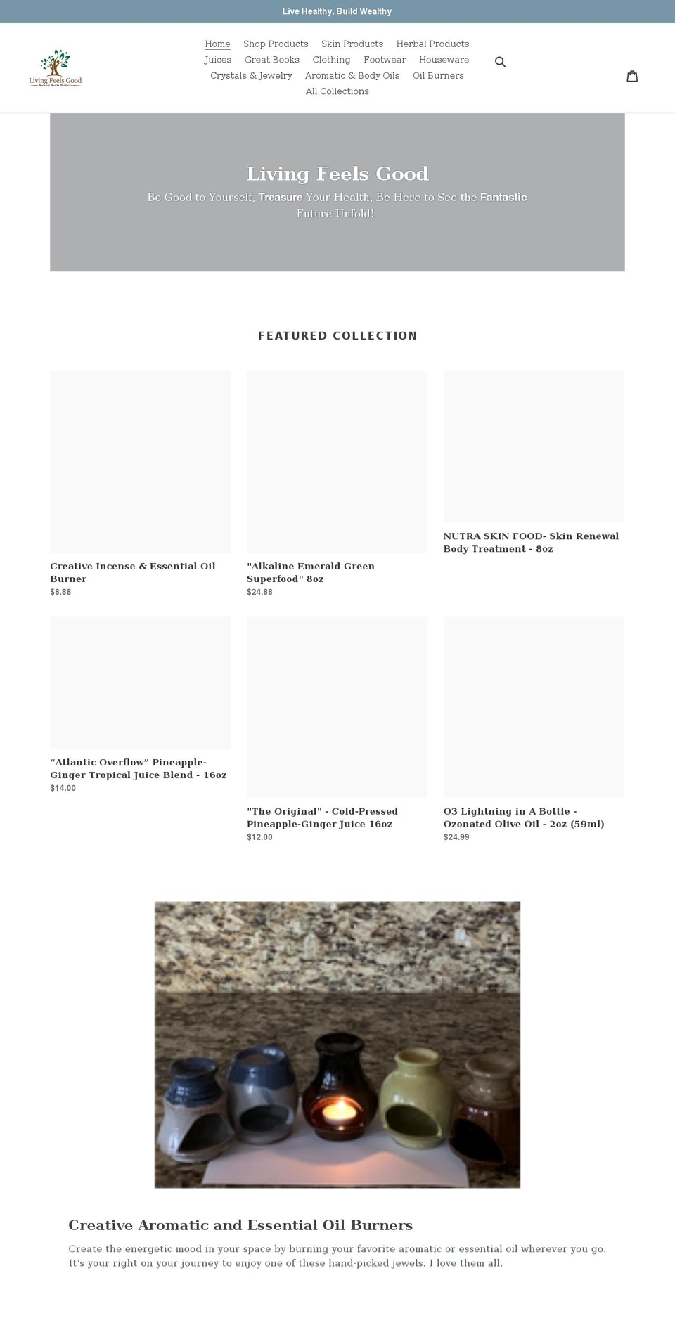 living-feels-good.myshopify.com shopify website screenshot