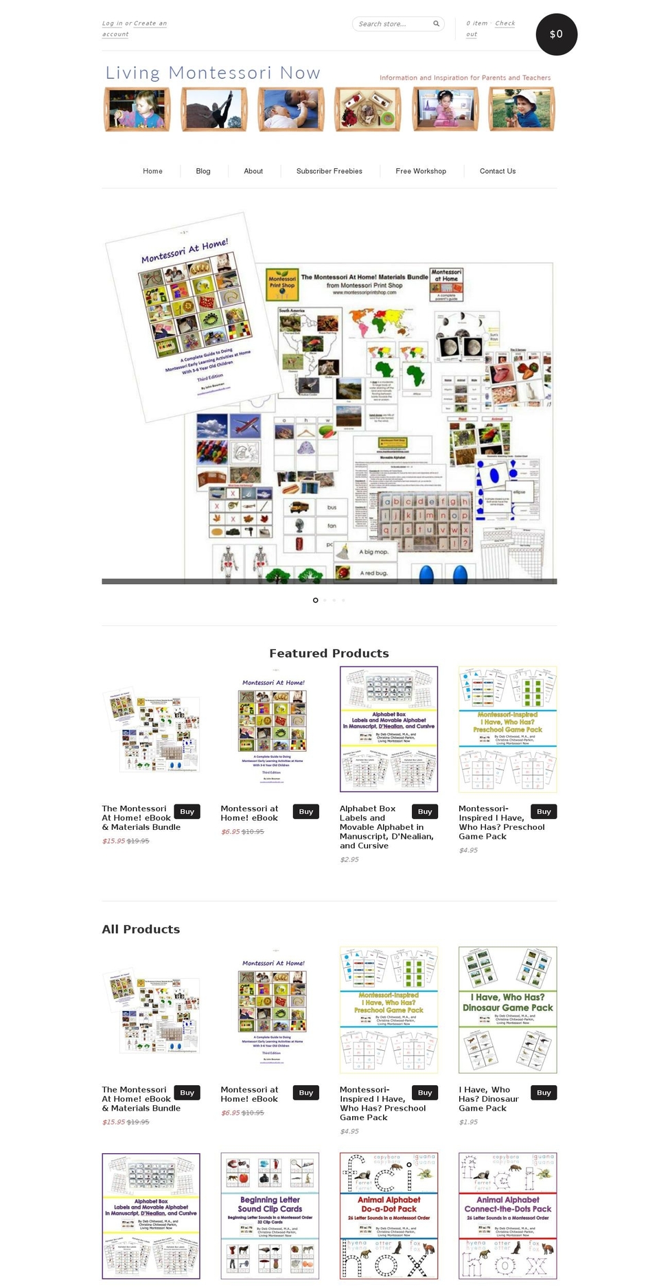 living-montessori-now.myshopify.com shopify website screenshot