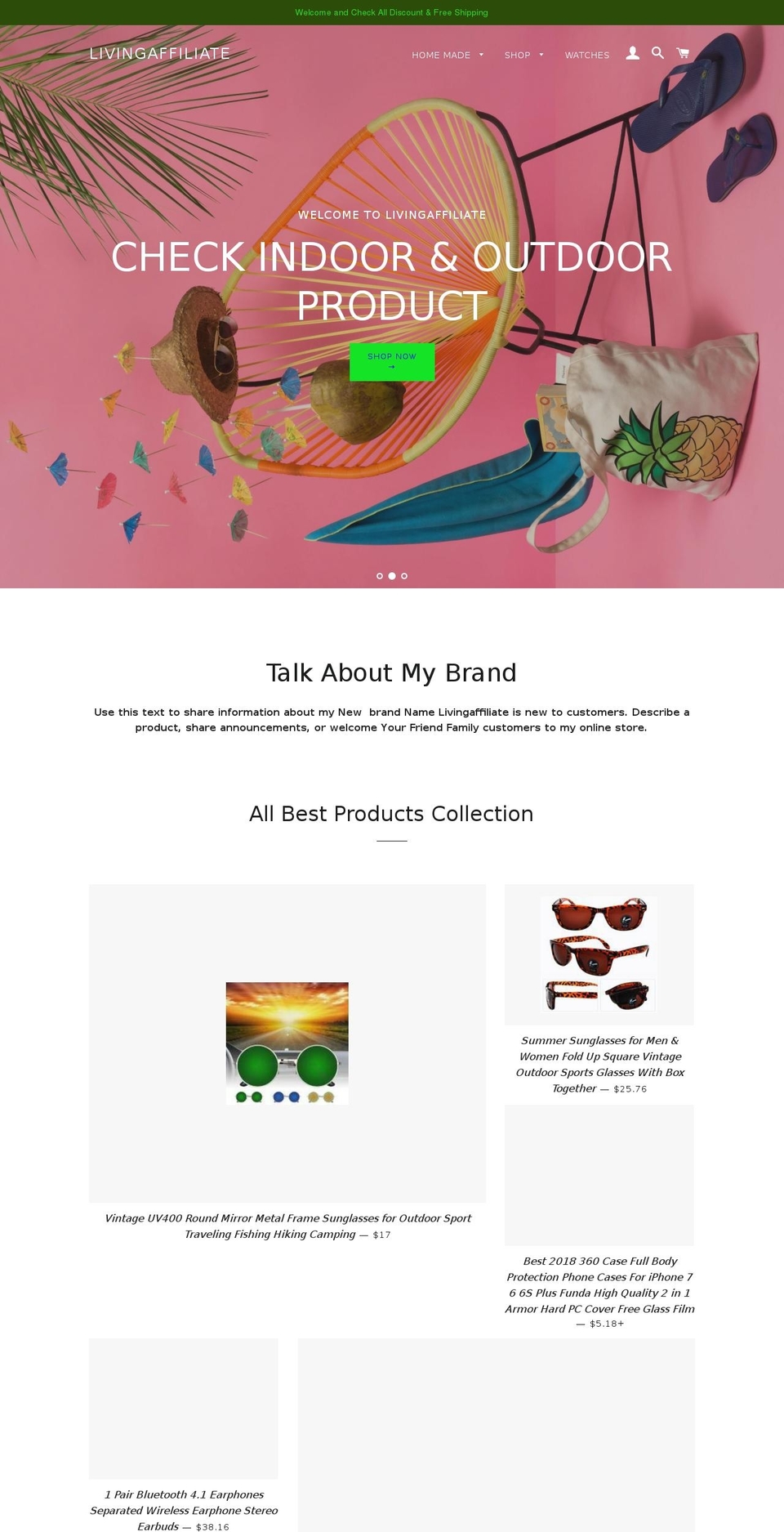 livingaffiliate.com — Shopify storefront screenshot