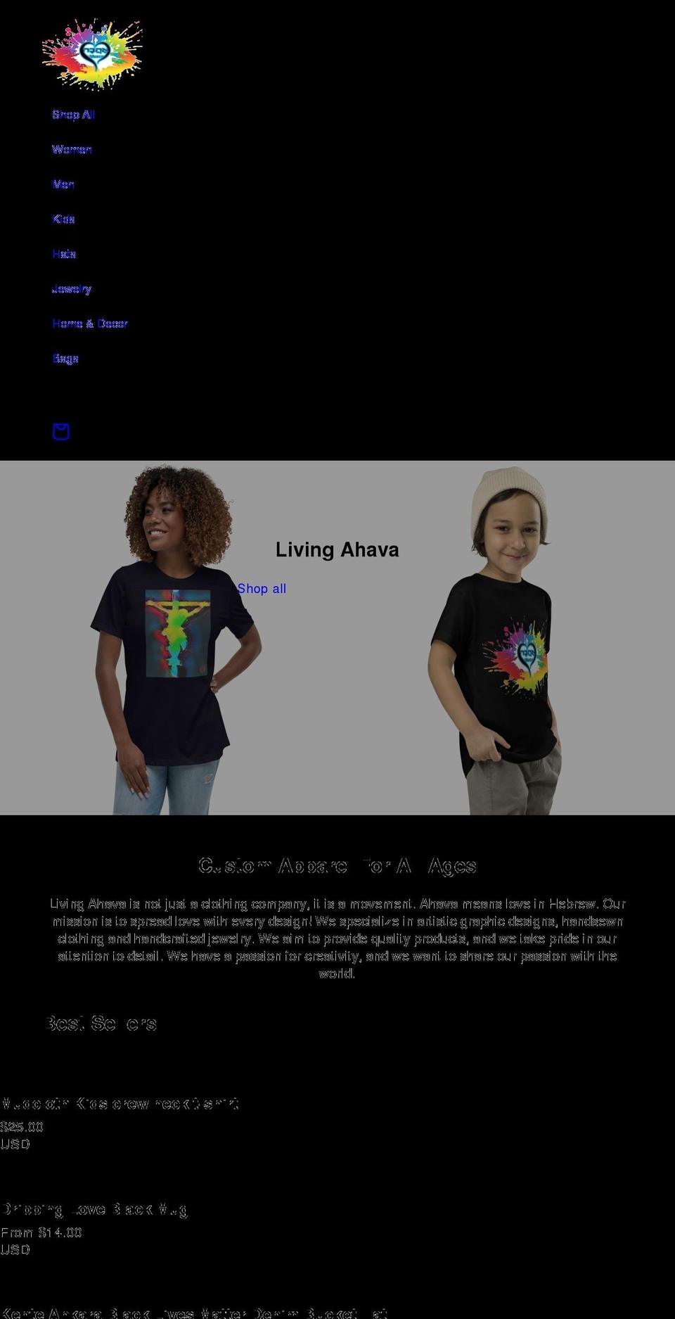 livingahava.com shopify website screenshot