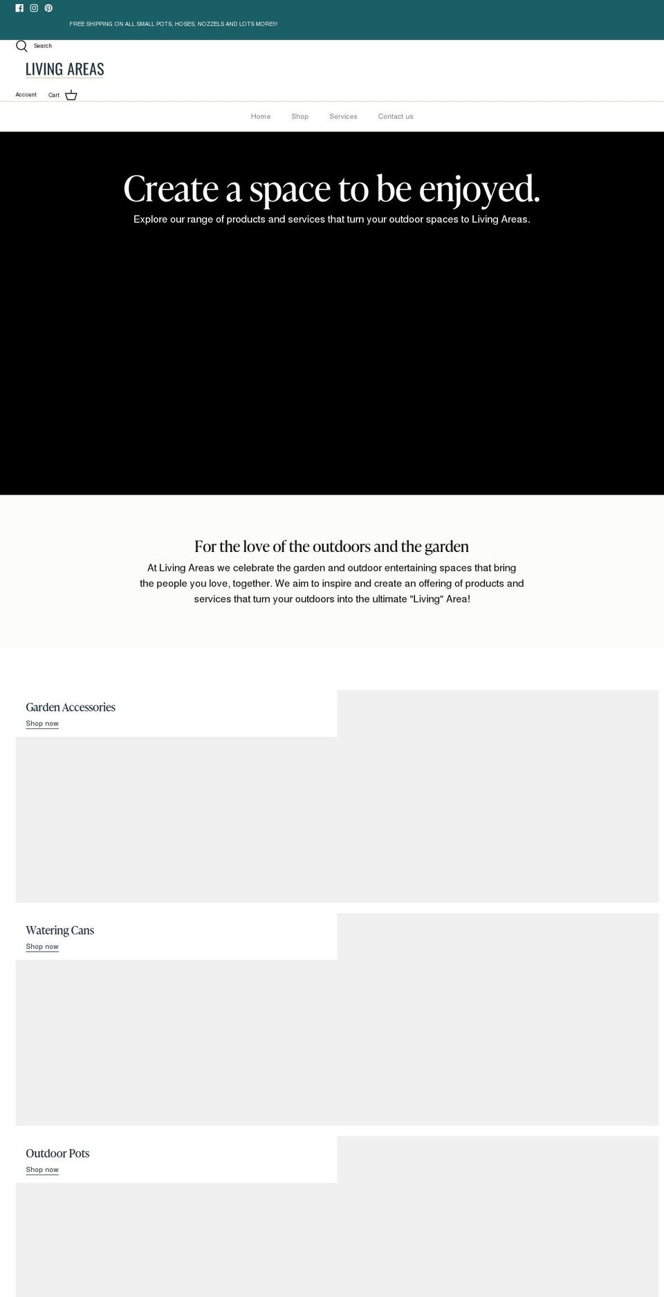 livingareas.com.au shopify website screenshot