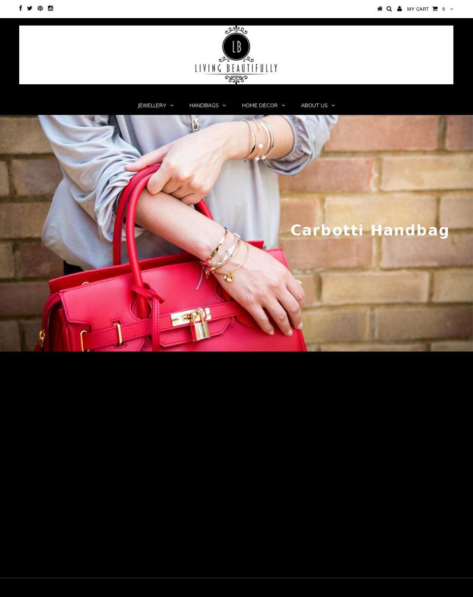 livingbeautifullyboutique.com — Shopify storefront screenshot