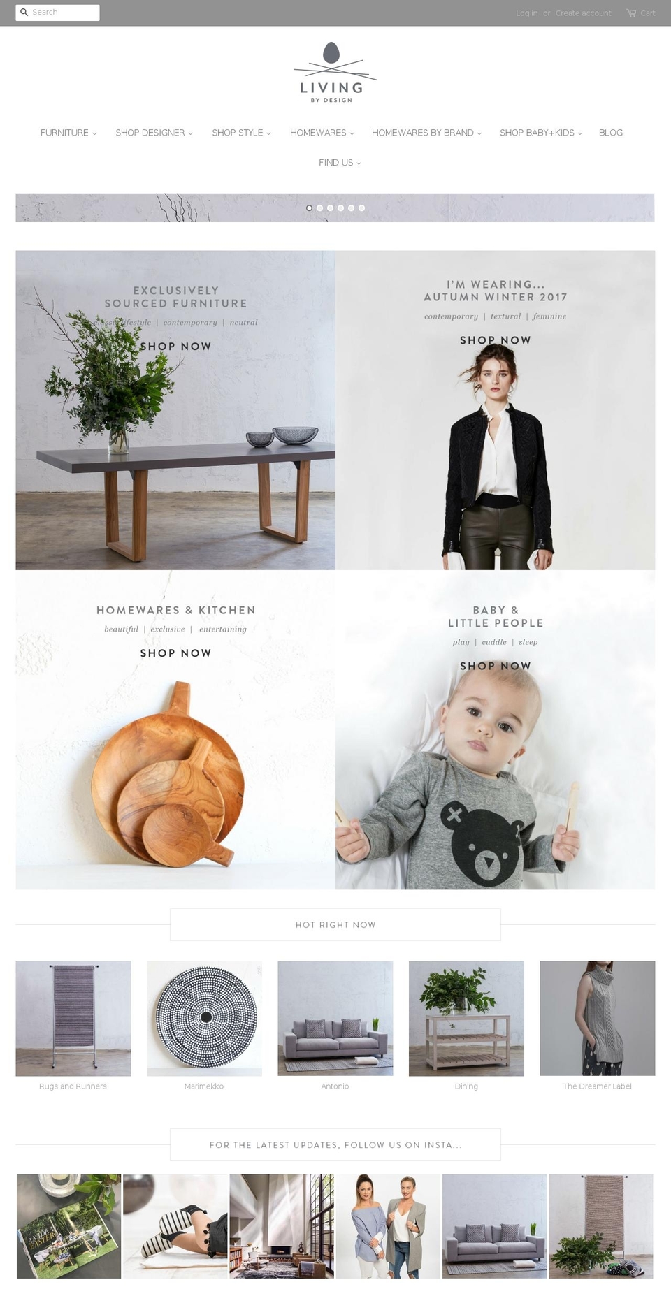 livingbydesign.net.au shopify website screenshot