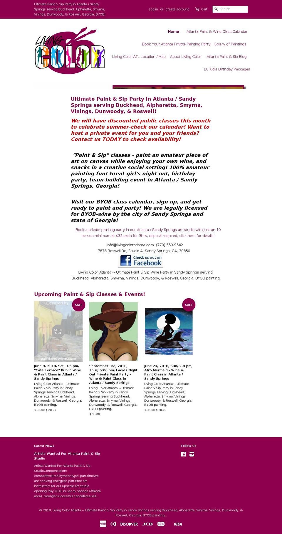 livingcoloratlanta.com — Shopify storefront screenshot