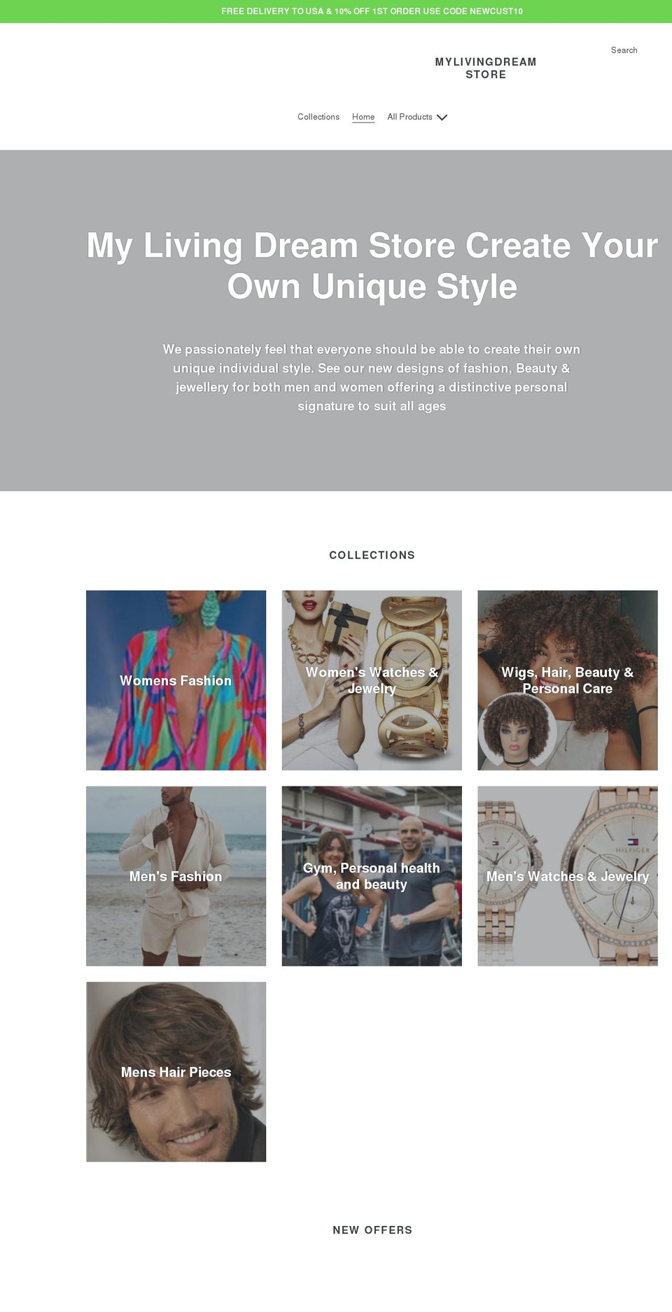 livingdreamhomegarden.com shopify website screenshot