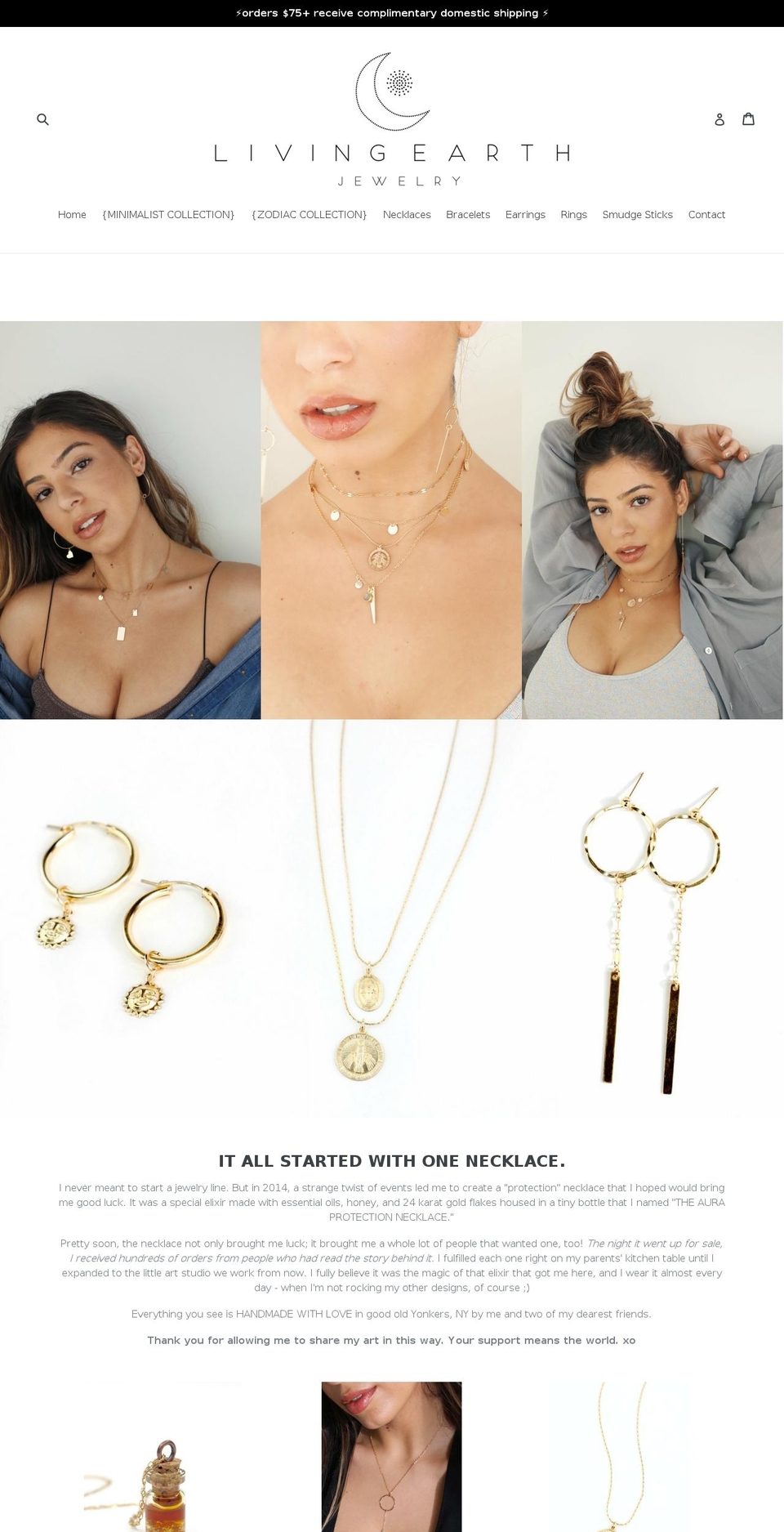 livingearthjewelry.com — Shopify storefront screenshot