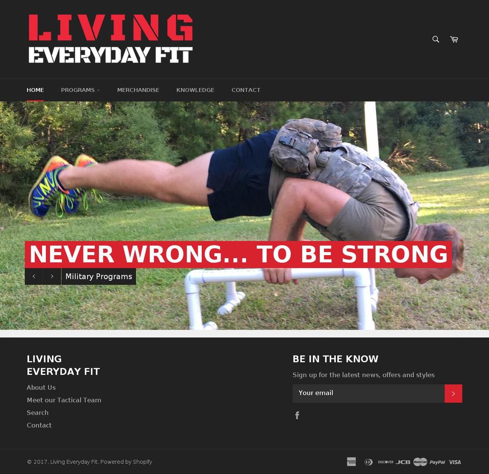 livingeverydayfit.com shopify website screenshot
