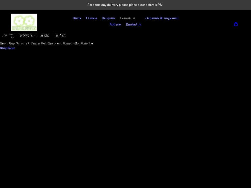 livingflowersmelbourne.com.au shopify website screenshot