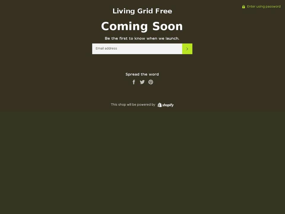 livinggridfree.com shopify website screenshot