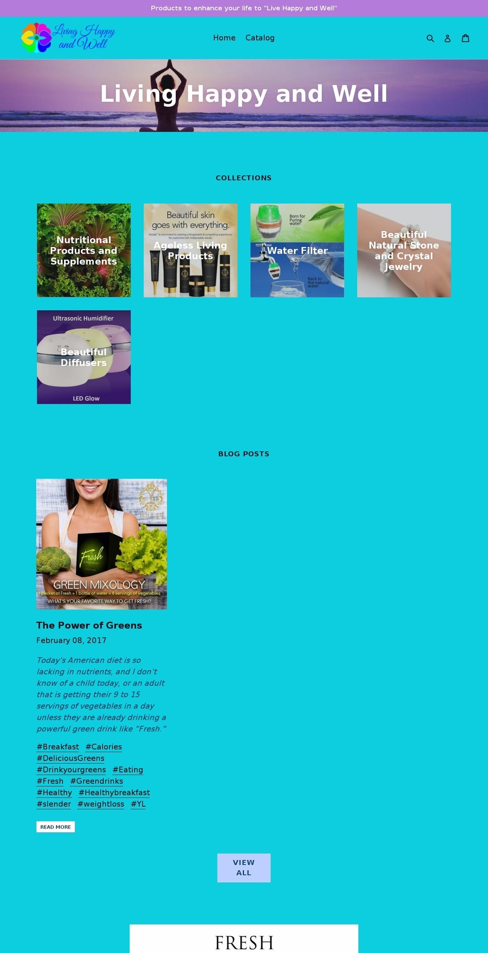 livinghappyandwell.com shopify website screenshot