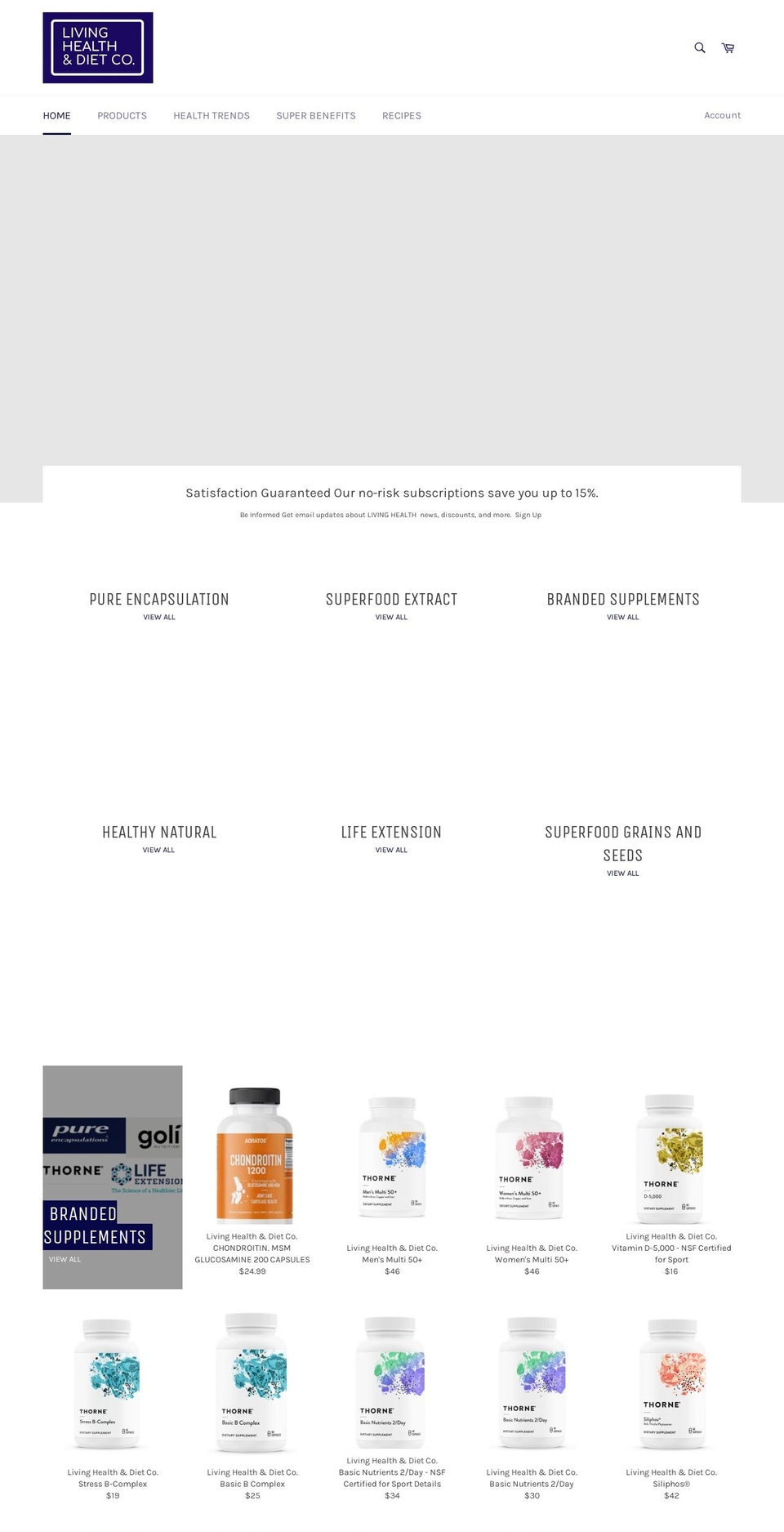 livinghealthco.com shopify website screenshot