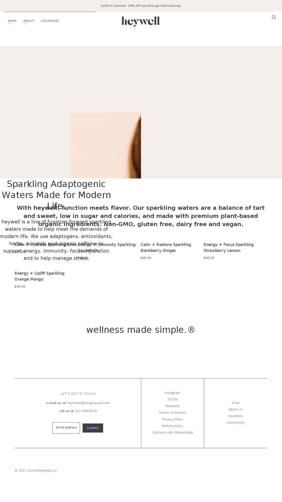 livingheywell.com shopify website screenshot