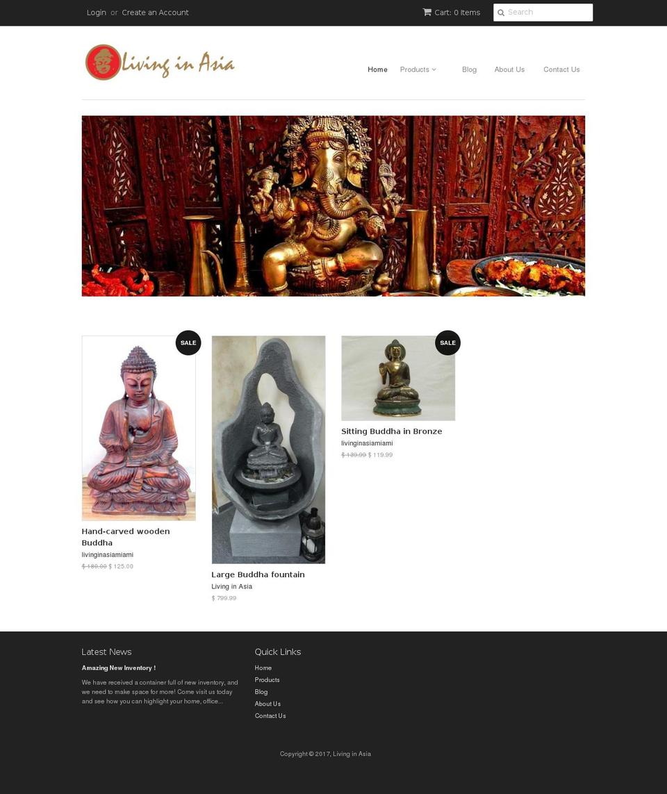 livinginasiamiami.com shopify website screenshot