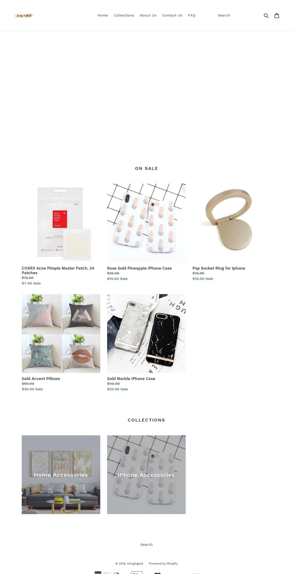 livingingold.com shopify website screenshot