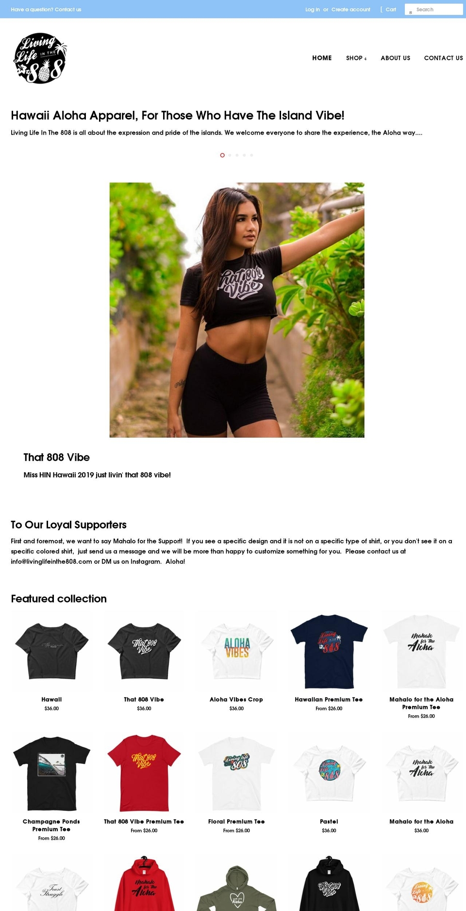livinglifeinthe808.com shopify website screenshot