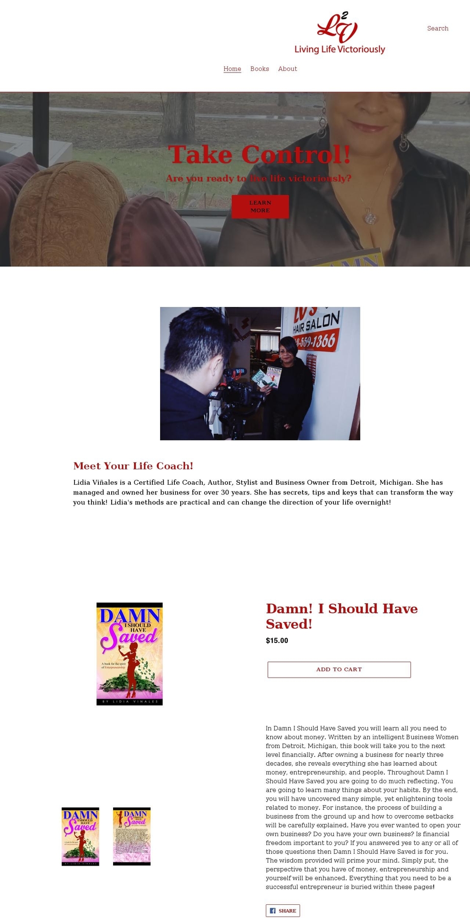 livinglifevictoriously.org shopify website screenshot