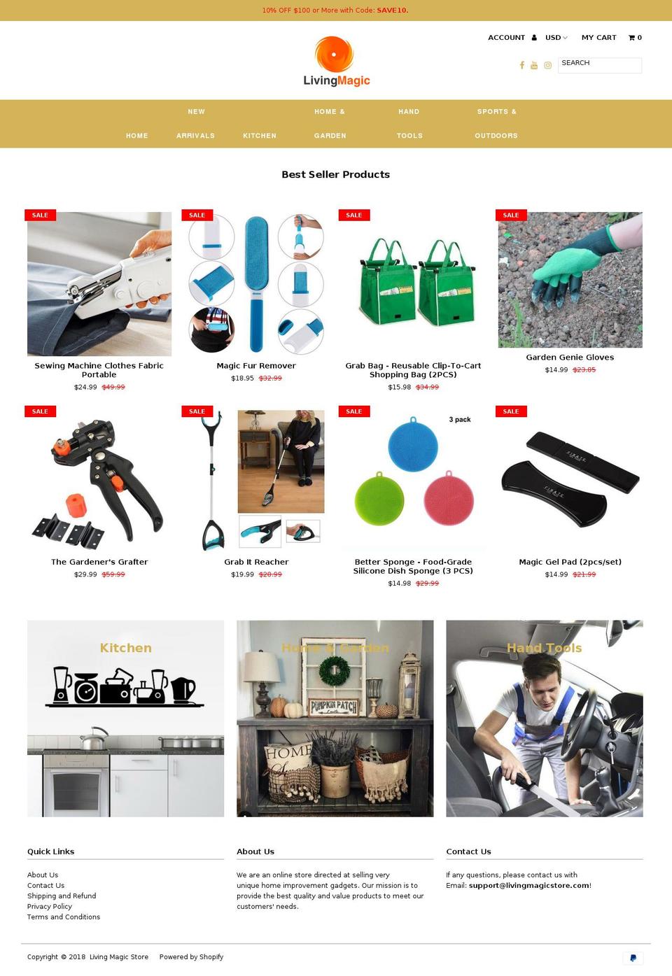 livingmagicstore.com — Shopify storefront screenshot