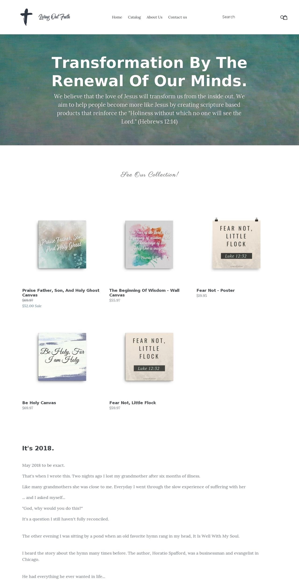 livingoutfaith.com — Shopify storefront screenshot