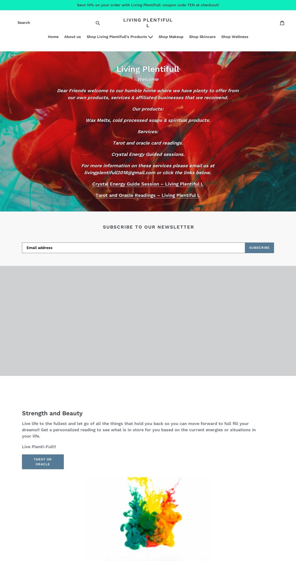 livingplentifull.com shopify website screenshot