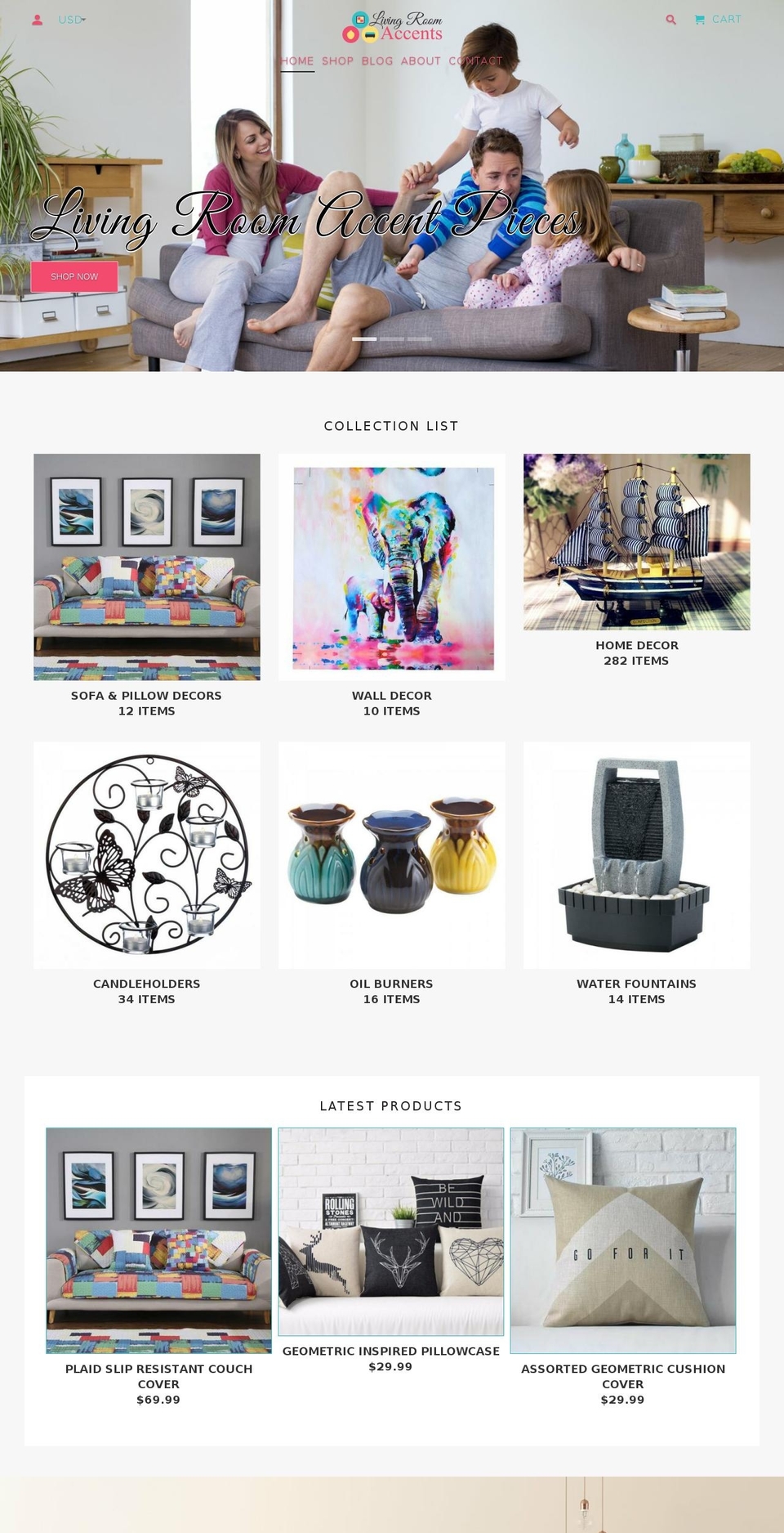 HomeDecor Shopify theme site example livingroomaccents.com