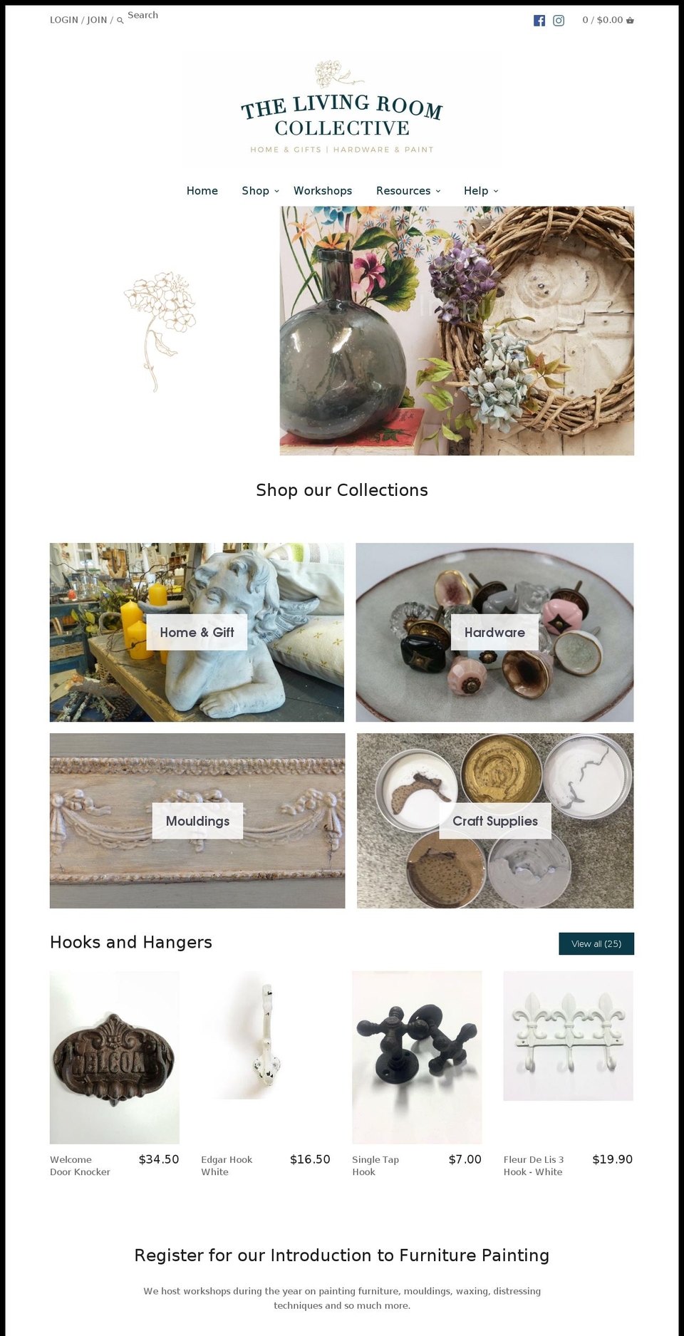 livingroomcollective.com — Shopify storefront screenshot