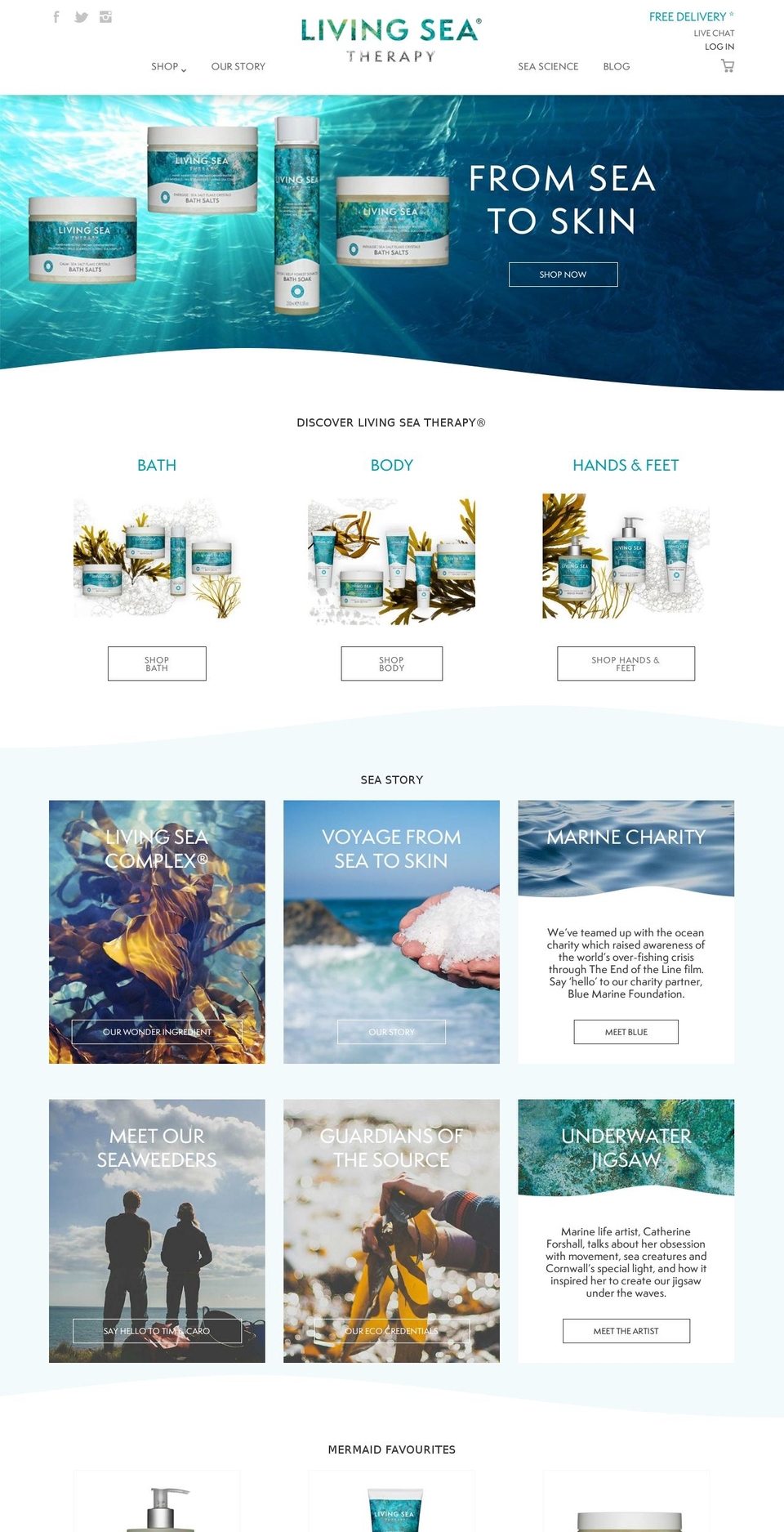 livingseatherapy.co.uk shopify website screenshot