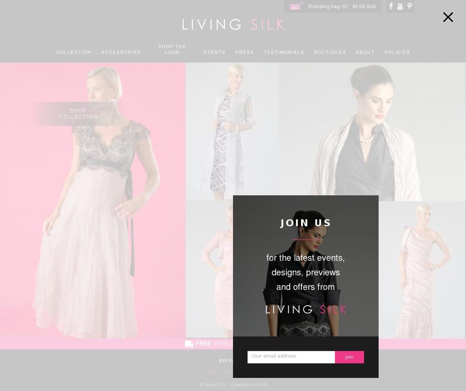 livingsilk.com.au shopify website screenshot