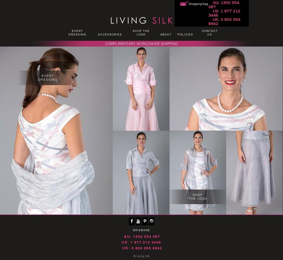 Living-silk-dev Shopify theme site example livingsilk.com