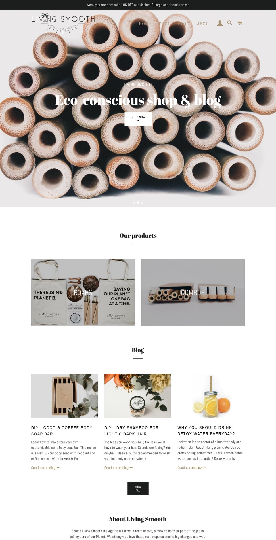 livingsmooth.com — Shopify storefront screenshot
