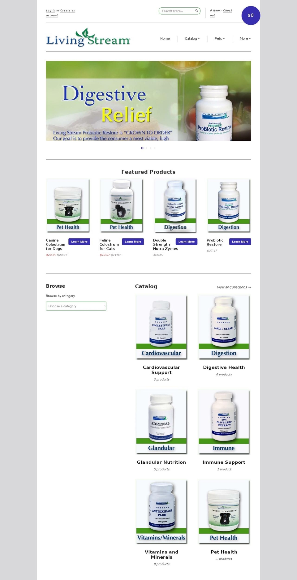 livingstreamhealth.org shopify website screenshot