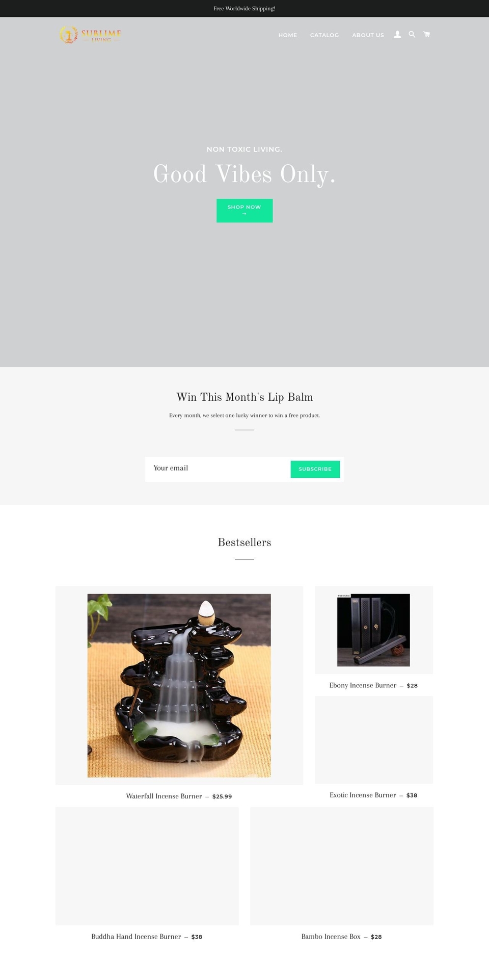 livingsublime.com — Shopify storefront screenshot