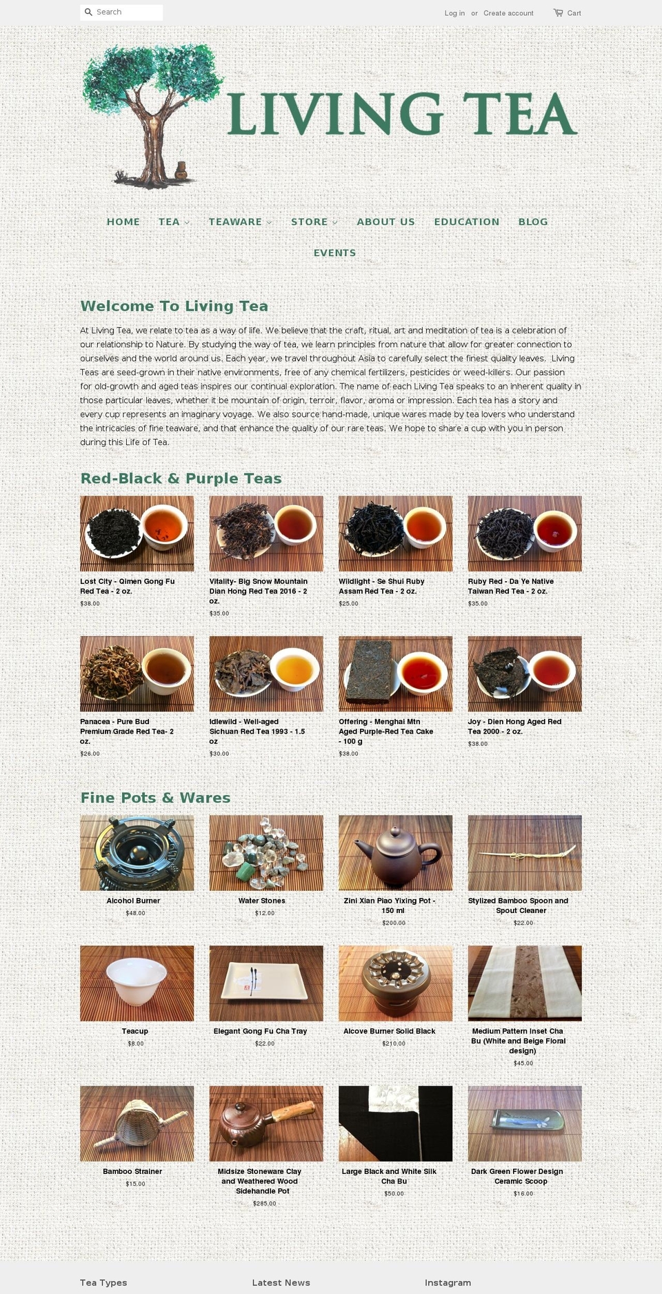 livingtea.net shopify website screenshot