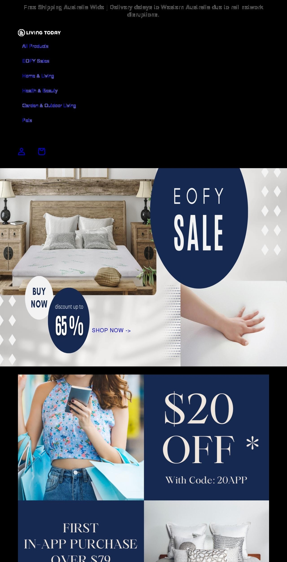 livingtoday.com.au shopify website screenshot