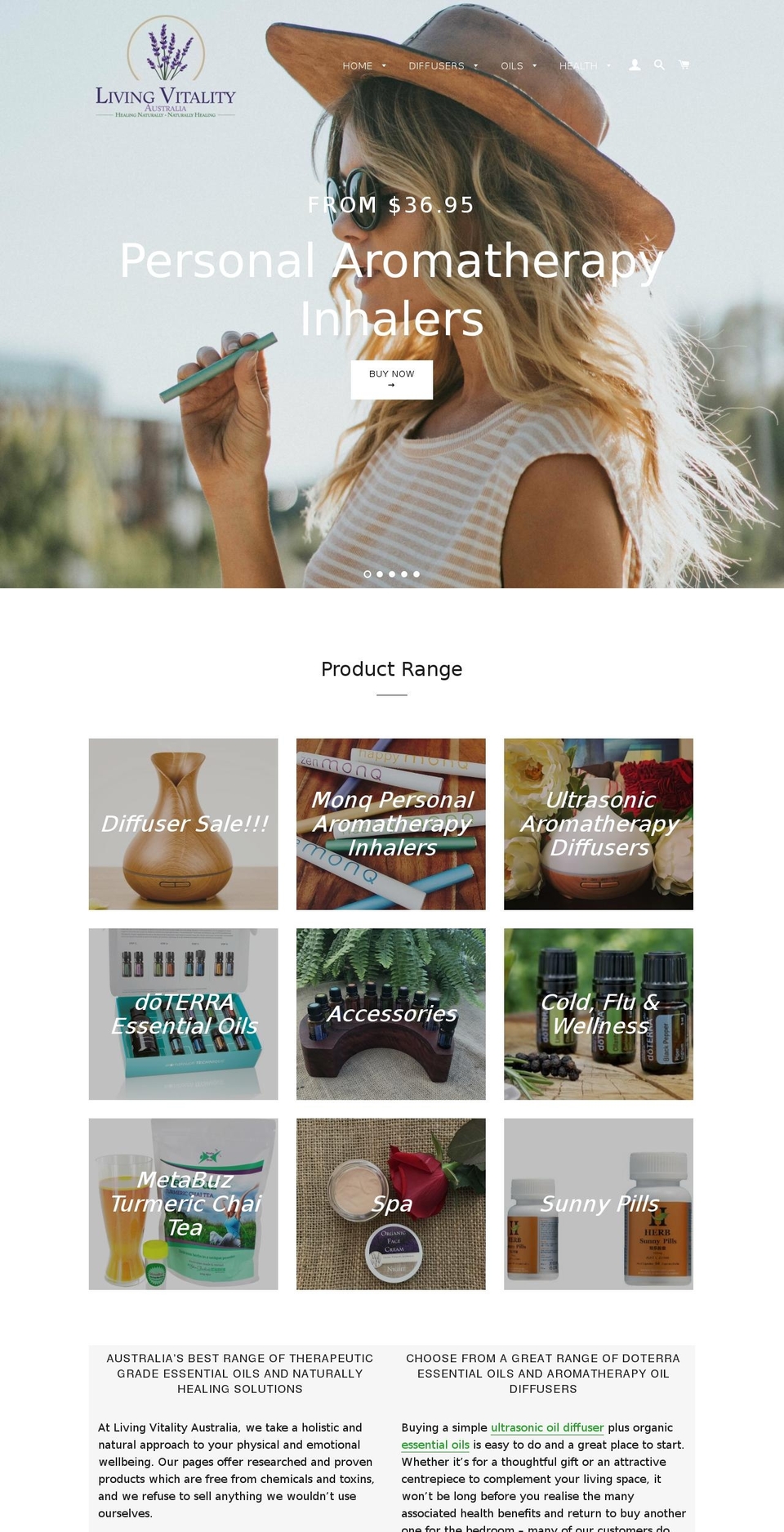 livingvitalityaustralia.com.au shopify website screenshot