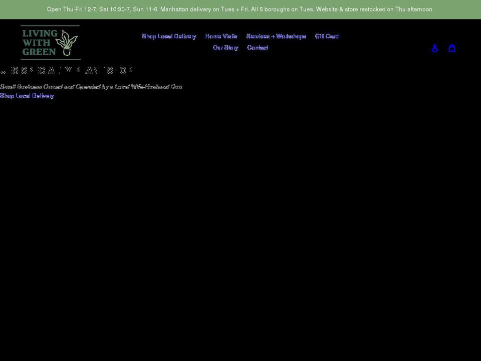 livingwithgreen.shop shopify website screenshot