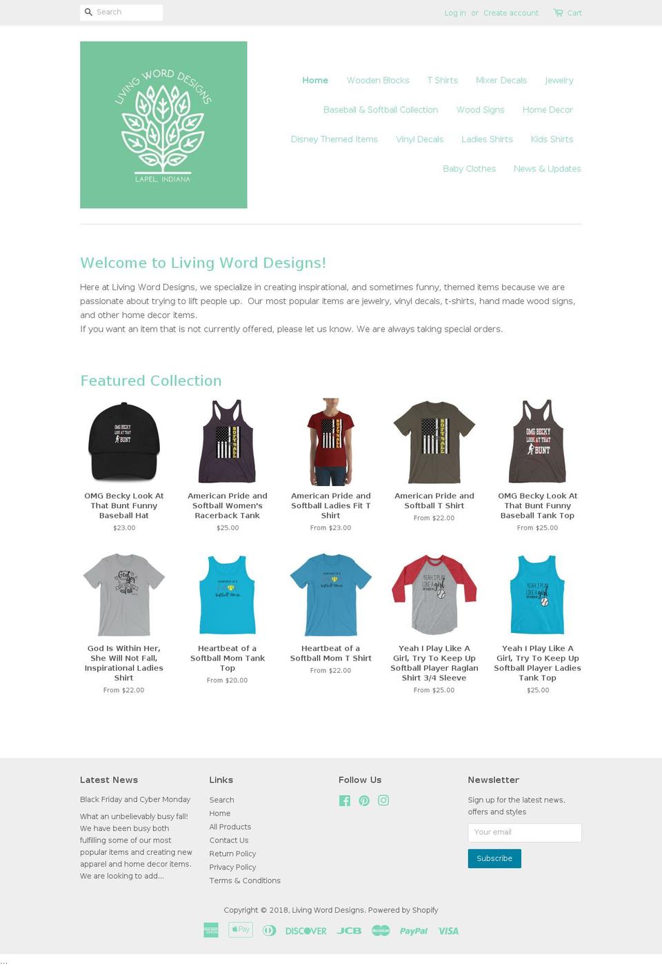 livingworddesigns.store shopify website screenshot