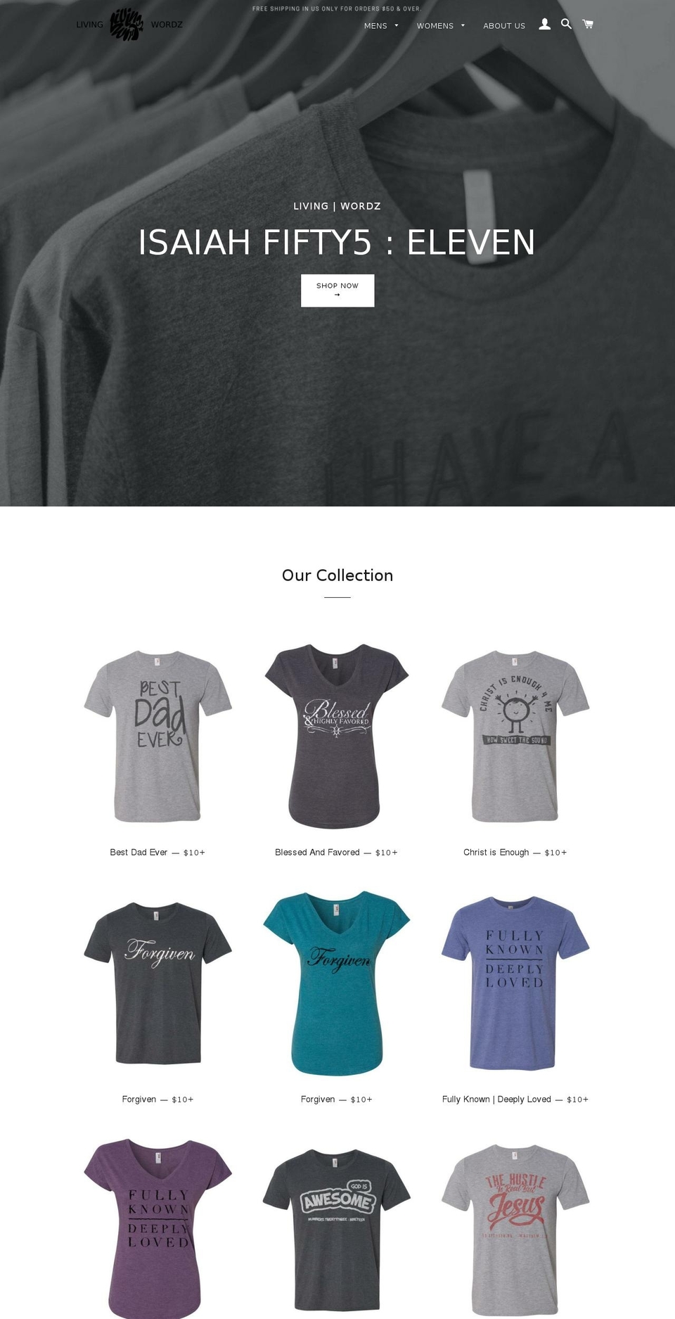 livingwordz.com — Shopify storefront screenshot