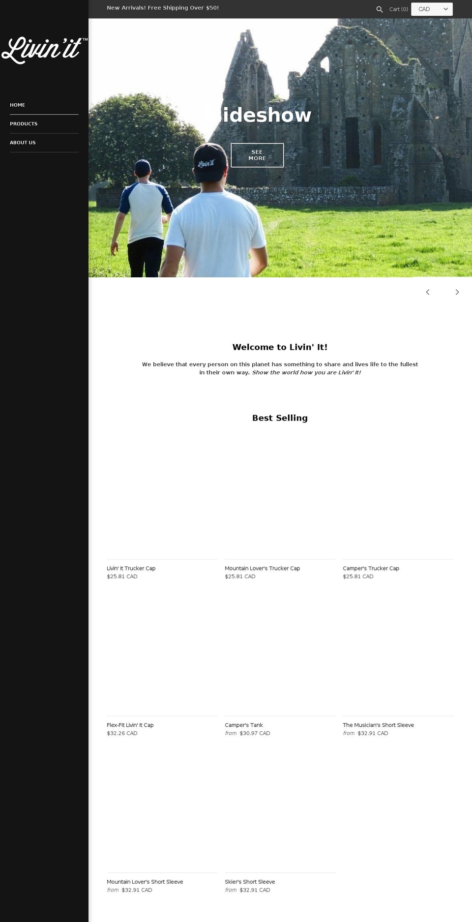 livinitbrand.com — Shopify storefront screenshot