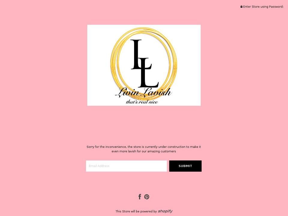 livinlavish.net shopify website screenshot