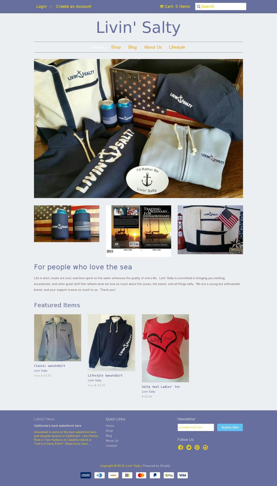 livinsaltystore.com — Shopify storefront screenshot