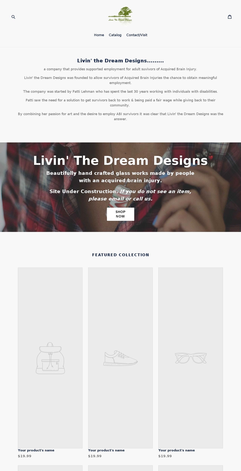 livinthedreamdesigns.com shopify website screenshot