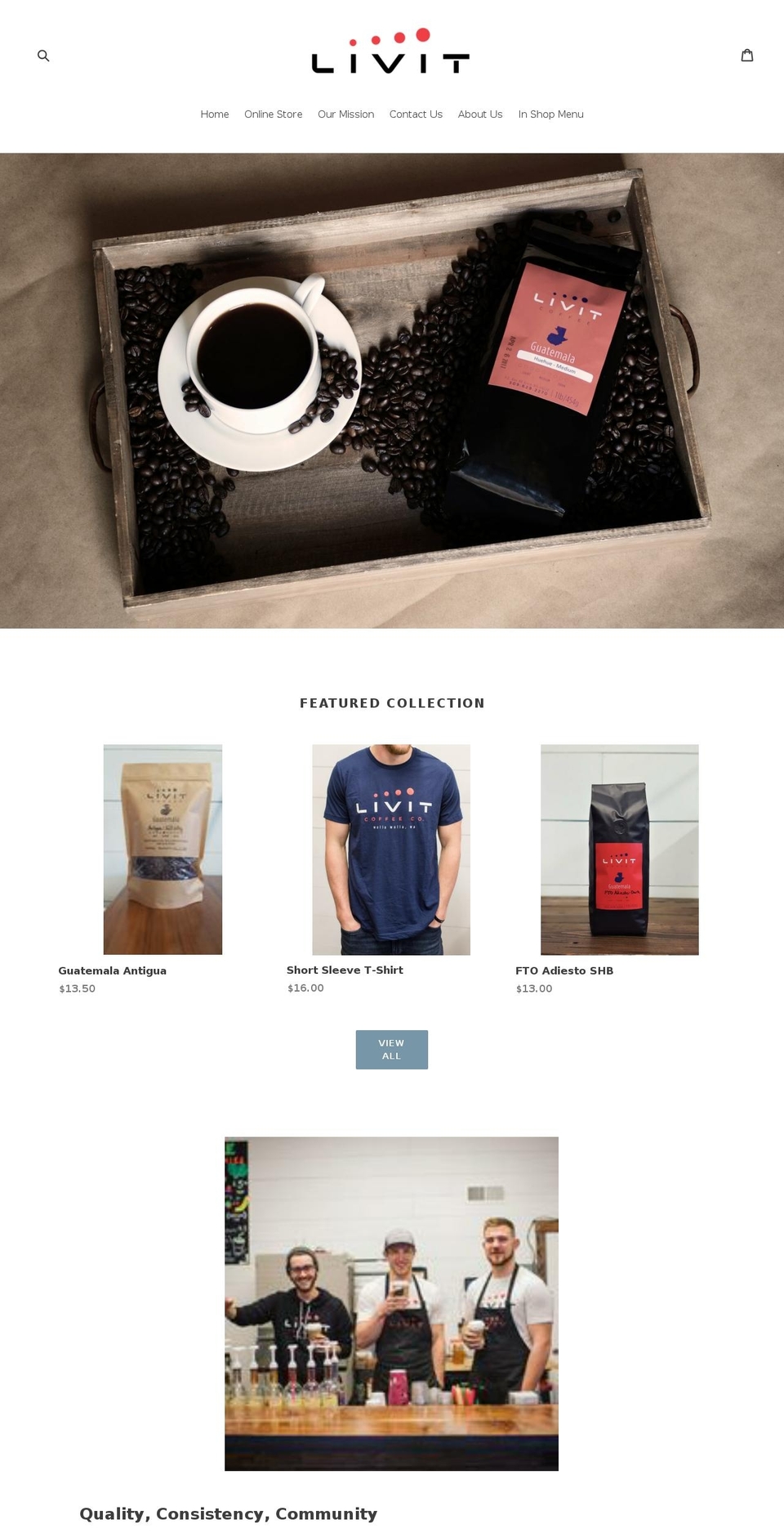livitcoffee.com — Shopify storefront screenshot