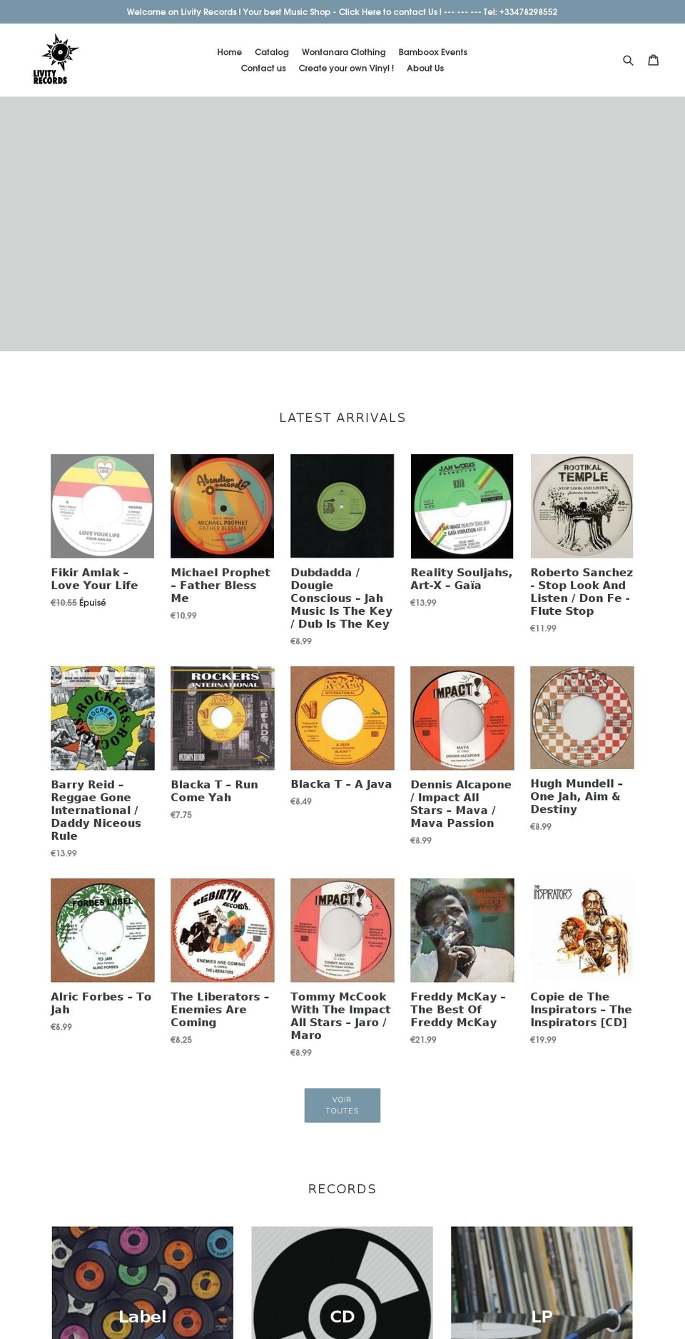 livity-records.com — Shopify storefront screenshot